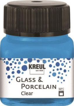 Rayher.	 Boja za porculan i staklo, 20 ml, transparent, vodeno plava