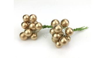 Rayher.	 Bobica na žici, zlatne, 1cm, set 24