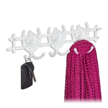 Northix Bijela vješalica za kapute s dizajnom konja – elegantna i funkcionalna