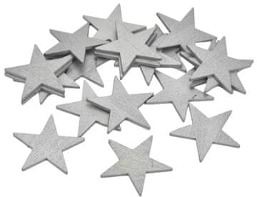 Rayher.	 Drvene zvijezde, srebne, 4.5cm, set 10