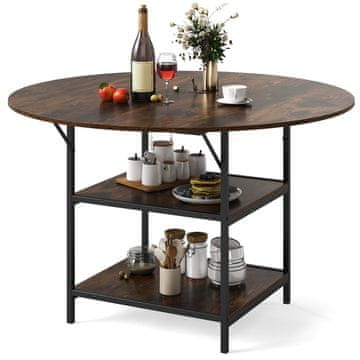 Northix Okrugli blagovaonski stol 120 cm metal iverica s policama
