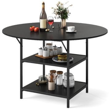 Northix Okrugli blagovaonski stol 120 cm metal iverica s policom