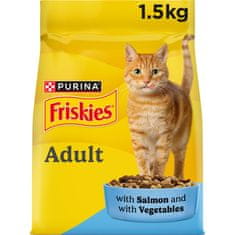 Friskies Adult suha hrana za mačke s lososom i povrćem, 4 x 1,5kg