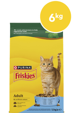 Friskies Adult suha hrana za mačke s lososom i povrćem, 4 x 1,5kg