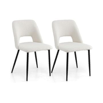 Northix Set 2 jedilnih stolov bež žametno oblazinjenje kovinski okvir