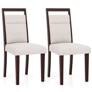 Northix Set 2 jedilnih stolov bež lanena tkanina lesen okvir 150 kg