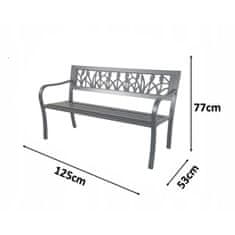 Aga Metalna vrtna klupa 125x53x77 cm