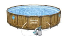 Bestway 16977PFP Bazén Power Steel Wood Swim Vista 5,49 x 1,22 m s pískovou filtrací PROFI EVO 6056 l/hod