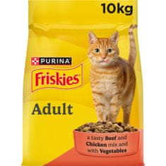 Friskies Adult suha hrana za mačke, govedina, piletina i povrće, 10 kg