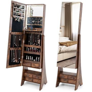 Northix Ormarić za nakit s ogledalom i LED rasvjetom MDF 41x36x159 cm
