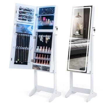 Northix Ormarić za nakit s ogledalom i 3-bojnom LED rasvjetom 41x38,5x151 cm