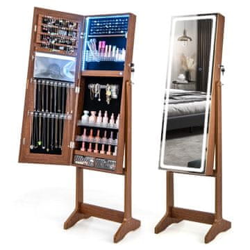 Northix Ormarić za nakit s ogledalom i 3-bojnom LED rasvjetom 41x38,5x151 cm