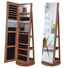 Northix Ormarić za nakit 360° s trobojnim LED 54,5x161 cm MDF
