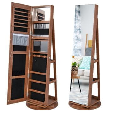 Northix Ormarić za nakit 360° s trobojnim LED 54,5x161 cm MDF