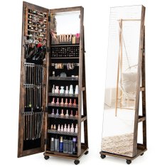 Northix Ormarić za nakit 3-u-1 s ogledalom i LED svjetlima 40x38x163 cm