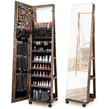 Northix Ormarić za nakit 3-u-1 s ogledalom i LED svjetlima 40x38x163 cm