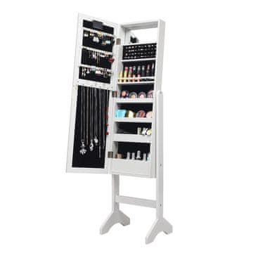 Northix Ormarić za nakit s 18 LED 35x31,5x145 cm MDF bijeli