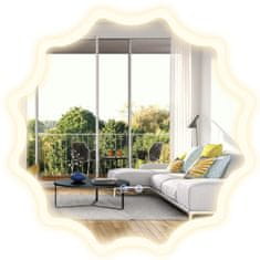 Northix LED kupaonsko ogledalo 60 x 60 cm s funkcijom protiv zamagljivanja i valovitim rubom