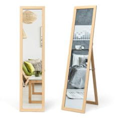 Northix Ogledalo pune visine 37 x 155 cm prirodno, drveni okvir, stojeće i zidno