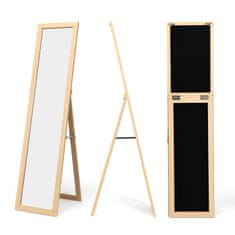 Northix Ogledalo pune visine 37 x 155 cm prirodno, drveni okvir, stojeće i zidno