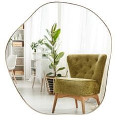 Northix Nepravilno zidno ogledalo, metalni okvir, 75,5 x 70 cm, zlatno