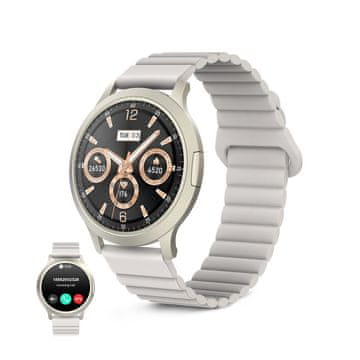 Ksix smartwatch Core3, AMOLED 1.32", 5 dana bat., IP67, mag. silik. remen, bež