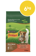 Friskies Mini Menu suha hrana za male pse, govedina, 4 x 1,5 kg