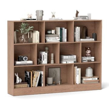 Northix Polica za knjige 3 razine 10 odjeljaka 140x24x104 cm MDF i drveni kompozit