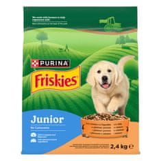 Friskies Junior suha hrana za štence, piletina i povrće, 4 x 2,4 kg
