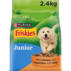 Friskies Junior suha hrana za štence, piletina i povrće, 4 x 2,4 kg