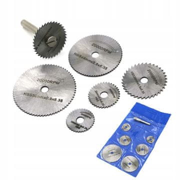 Rosfix Set Reznih Diskova Za Rezanje – Adapter Za Bušilicu | Hss, 7 Kom, Ø22–50 MM, Otvor 6,35 MM, Štift 3,17 MM, Debljina 0,8 MM