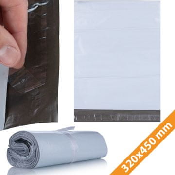 Rosfix Kurirske Plastične Vrećice Bijele 320 X 450 MM 100 Kom – Čvrsta LDPE Folija, Samoljepljiva Traka, Vodootporne
