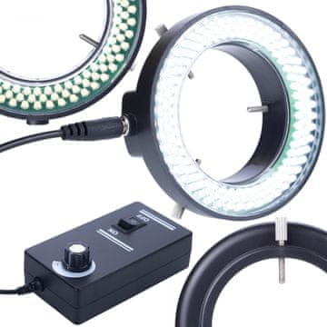 Rosfix Podesivi Osvjetljivač Za Mikroskop 144 LED Rosfix – Prigušnica, Ravnomjerno Hladno Svjetlo | Promjer 60–95 MM, Napajanje