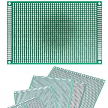 Rosfix 80 X 120 MM Prototipna Tiskana Pločica – Dvoslojna Univerzalna | Tht, Raster 2,54 MM, Zelena