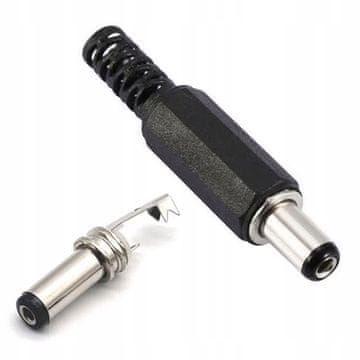 Rosfix Ženski Dc Utikač – Zalemljen Na Kabel | 5,5×2,1 MM, Duljina Kontakta 9 MM, Metalni Vrh, 1,56 g