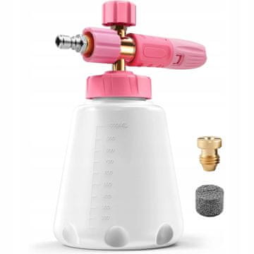 Rosfix Nastavak Za Pjenu R-02 – Prozirni Spremnik 1L, Mesing, Mlaznica 1,1 MM, Podesivi Protok, 1000–2200 PSI