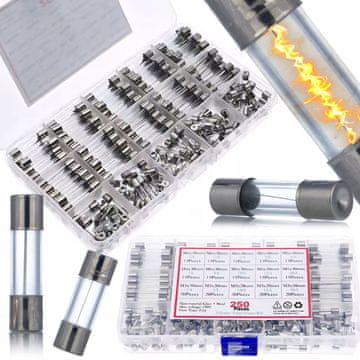 Rosfix Set 250 Staklenih Osigurača Wta – Brzi Tip, 1A-20A, 5X20 MM I 6X30 MM | Organizator S Pregradama, 250V