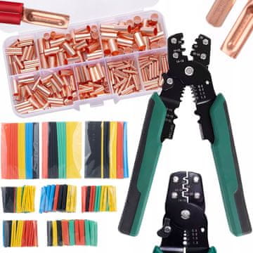 Rosfix Set Electroset PRO 608 – Kliješta Za Prešanje, Klamerice Gt 250 Kom, Termoskupljajuće Cijevi 328 Kom | 0,5–6 MM², Profesionalni Komplet