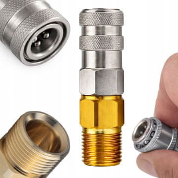 Rosfix QuickConnect M22 INOX Spojnica Brza – Nehrđajući Čelik, M22 Vanjski Navoj, 150 BAR, 60°C | Za Visokotlačne Perilice