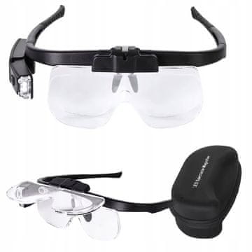 Rosfix Optiview 6In1 Naočale Povećalo S LED Rasvjetom | USB Punjenje, 1.5X–4.5X, 3 Zamjenjive Leće, Ergonomski Dizajn