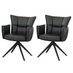 Fort LEDERSKA stolica (crna) (set 2 komada)