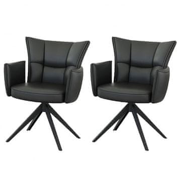 Fort LEDERSKA stolica (crna) (set 2 komada)