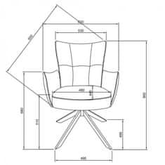 Fort LEDERSKA stolica (crna) (set 2 komada)