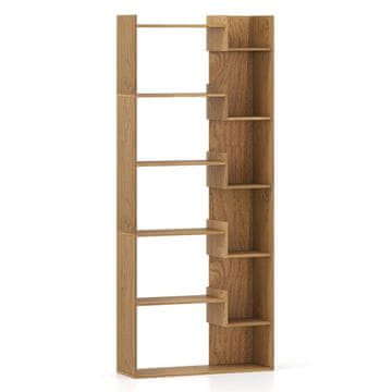 Northix Drvena polica za knjige 6 slojeva 11 polica 69x22x163 cm