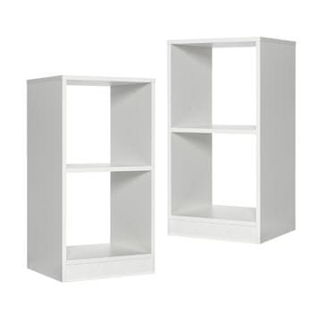 Northix Drveni set polica za knjige s 3 razine i oprugom protiv prevrtanja, 33x33x100,5 cm, bijela