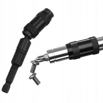 Rosfix Magnetna Kutna Produžna Glava – Crna, 87MM, 1/4" | Kvalitetna Čelik, 20° Kut