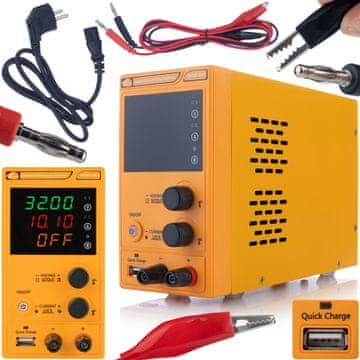 Rosfix Rapep-3210 Napajanje Laboratorijsko – Nastavljivo 0–32V 10A, Niski Šum, USB Quick Charge | 150×80×230 MM, 2 KG