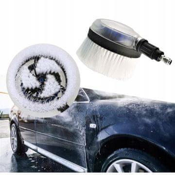 Rosfix Hydrobrush PRO360 Rotirajuća Četka Za Visokotlačnu Perilicu | Spojka 1/4QC, Mekano Vlakno, Auto, Staklo, Fasada
