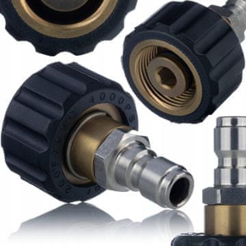 Rosfix Adapter M22X1,5 Unutarnji Navoj – Brzi Spoj 3/8” | Zamjenski Dio Za Visokotlačni Perač Kärcher HD, HDS, Mesing Čelik
