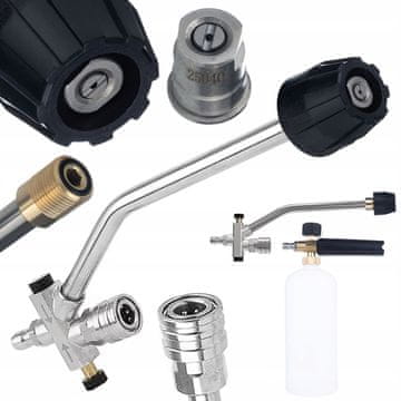 Rosfix Dualjet PRO 1/4" Dvostruka Cijev Za Prskanje 2U1 – Zamjenjiva Mlaznica, Quick Connect, Nehrđajući Čelik I Mjed, 27 CM